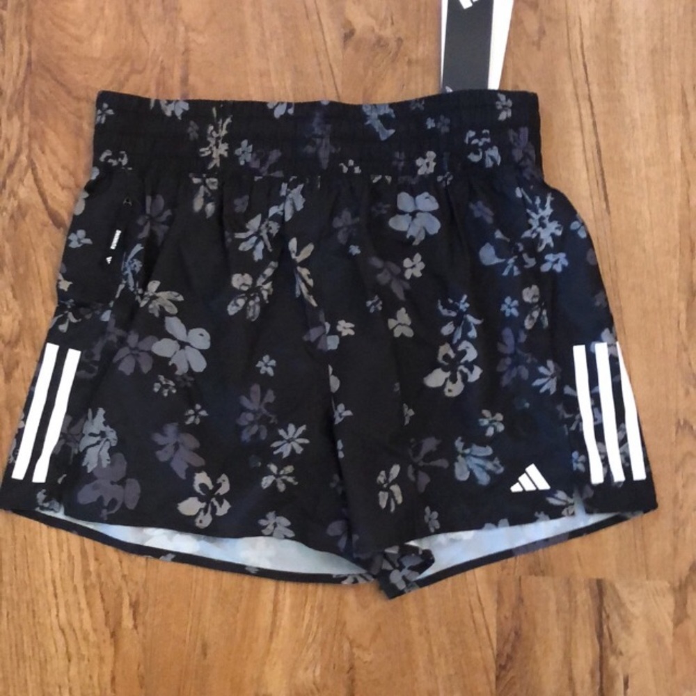 Adidas Women's Black Floral Running Shorts